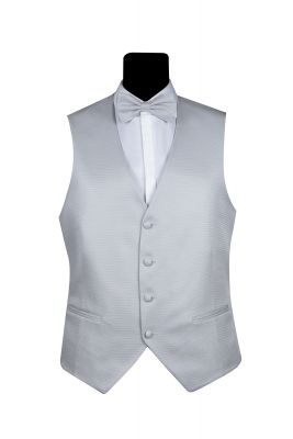 Gilet grigio perla simbols completo di papillon