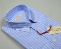 Light blue striped pancaldi shirt button down with pocket 