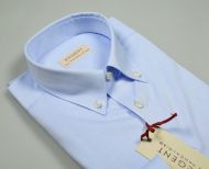 Light blue cotton twill button down pancaldi shirt 