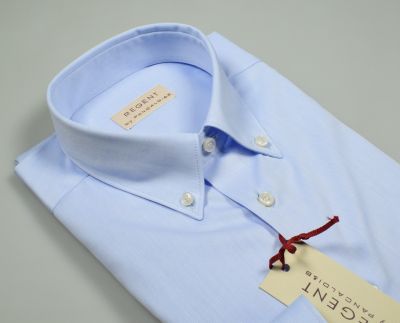 Camicia pancaldi celeste cotone twill button down 