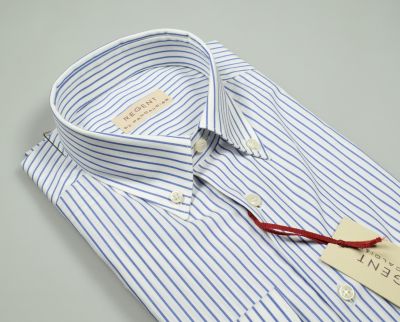 Blue striped pancaldI shirt button down with pocket