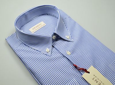 Camicia pancaldi a righe azzurro regular fit button down
