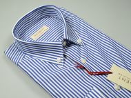 Pancaldi striped shirt blue regular fit button down