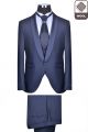 Smoking blu navy baggi slim fit con gilet e plastron