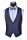 Abito blu marine baggi slim fit con gilet e papillon coordinato