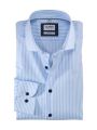 Camicia olymp a righe celeste slim fit cotone stretch