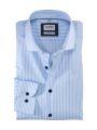 Shirt olymp striped light blue slim fit cotton stretch
