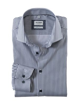 Shirt olymp striped blue slim fit cotton stretch