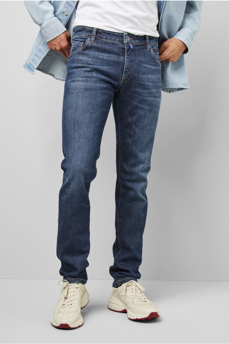 Meyer Jeans slim fit denim blu scuro vintage m5 by meyer