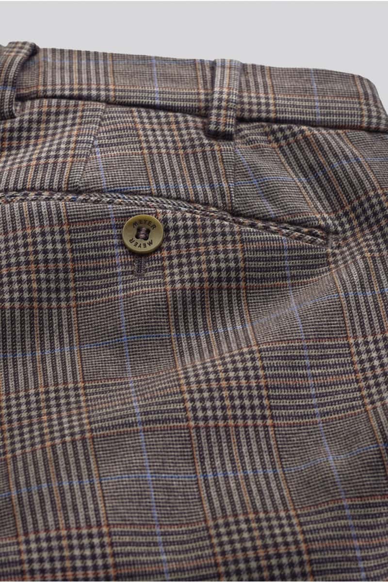Meyer brown plaid trousers with Prince of Wales pattern - Online Shop ...