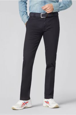  Meyer blue stretch cotton regular fit trousers