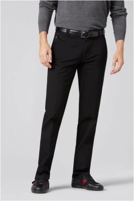 Black meyer pants in stretch cotton regular fit