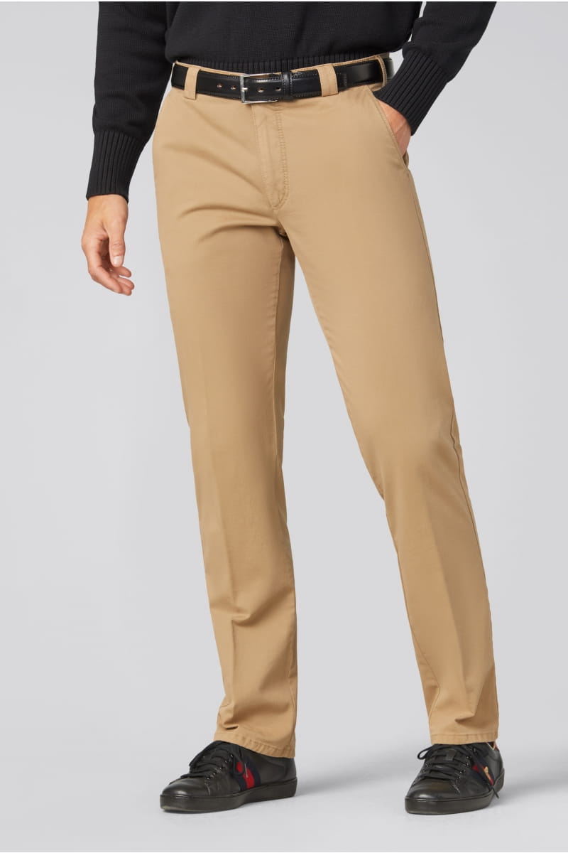 Meyer Cotton Four Seasons Camel Pants - Chino Regular Fit