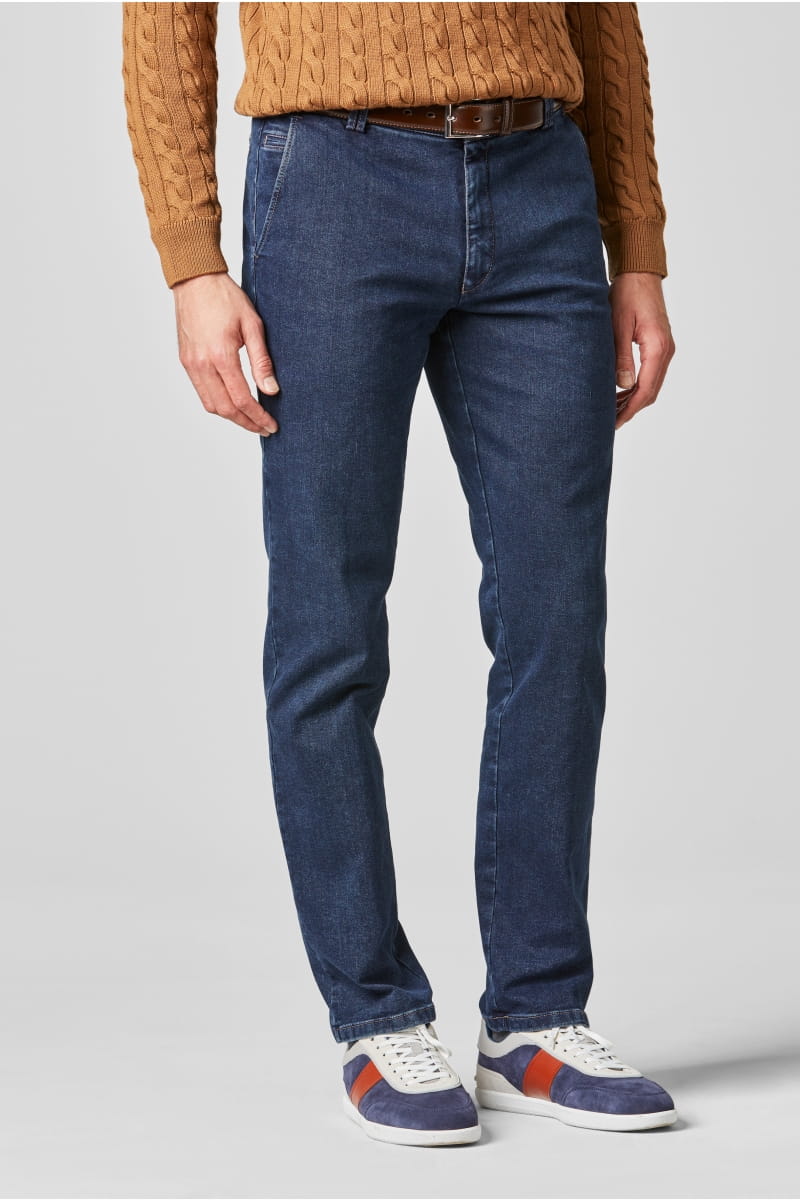 Meyer denim trousers blue stone super stretch regular fit