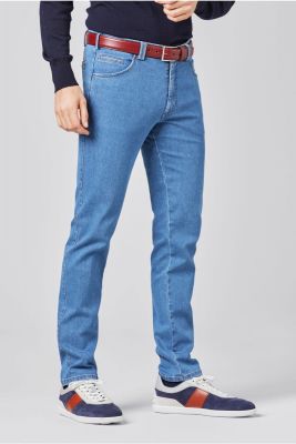 Five pockets in denim flex meyer medium blue stone modern fit