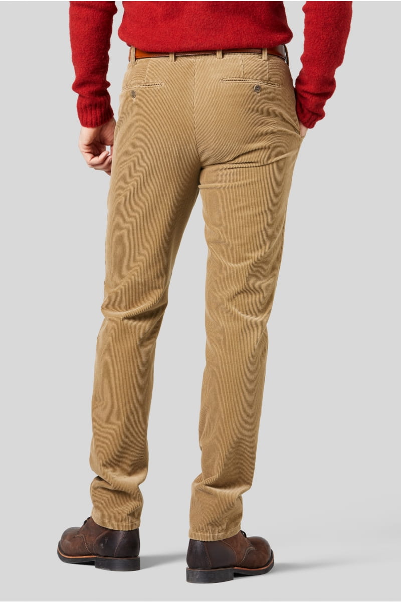 Classic Men s Trousers in Cappuccino Modern Fit Meyer Luxury Stretch Velvet