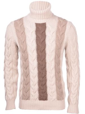 Sweater with turtleneck gran sasso cream in pure wool air wool