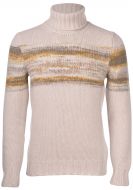 Beige gran sasso turtleneck in wool and alpaca