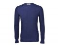 Merino wool neck round jersey 2 threads bluette gran sasso