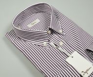 Burgundy striped ingram shirt button down collar 