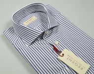 Slim fit pancaldi shirt in blue striped cotton 