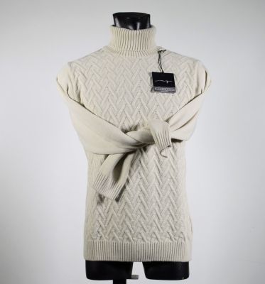 Turtleneck manuel garcia beige in wool blend 