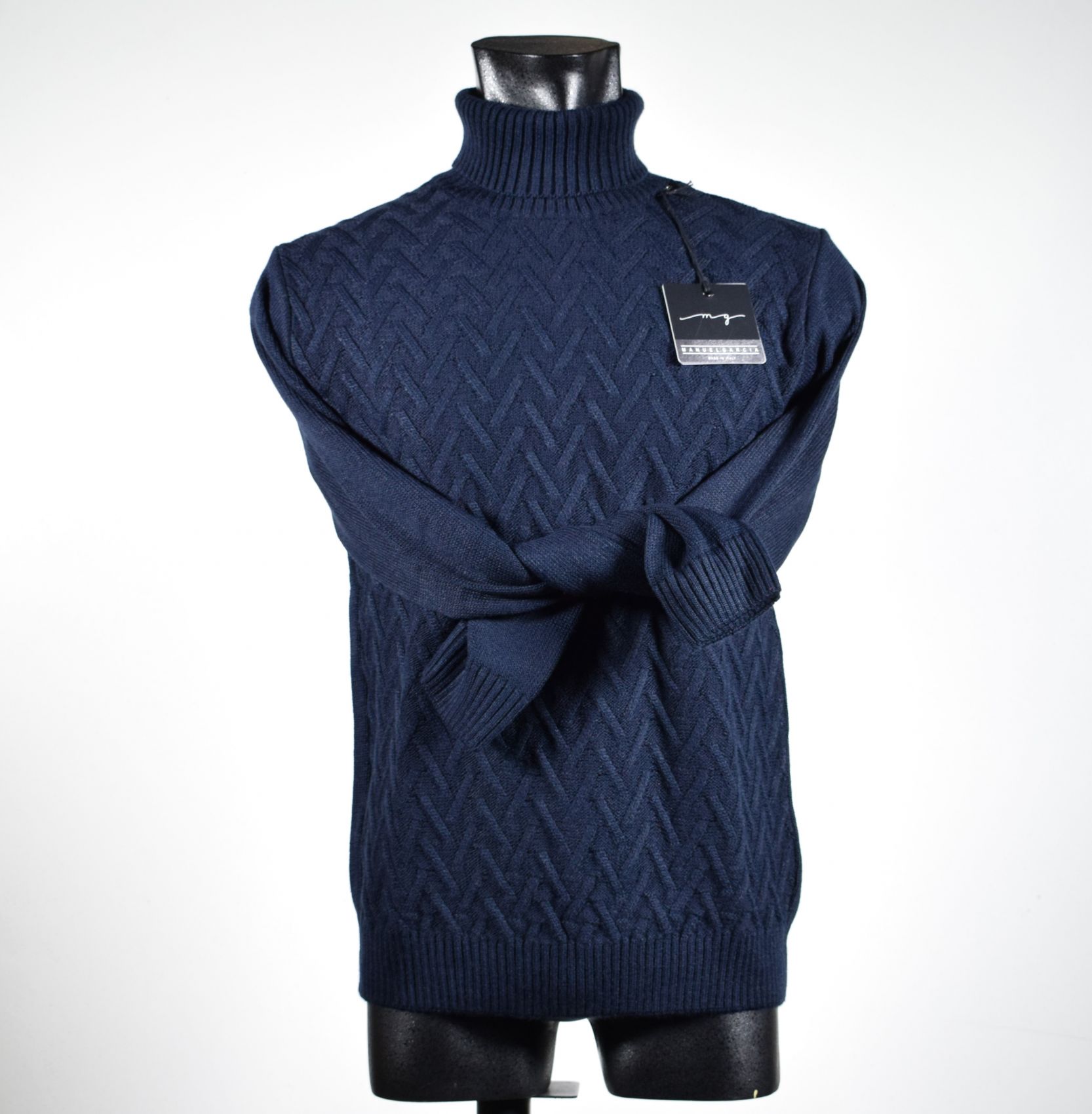 Turtleneck manuel garcia blue in wool blend - Main Image