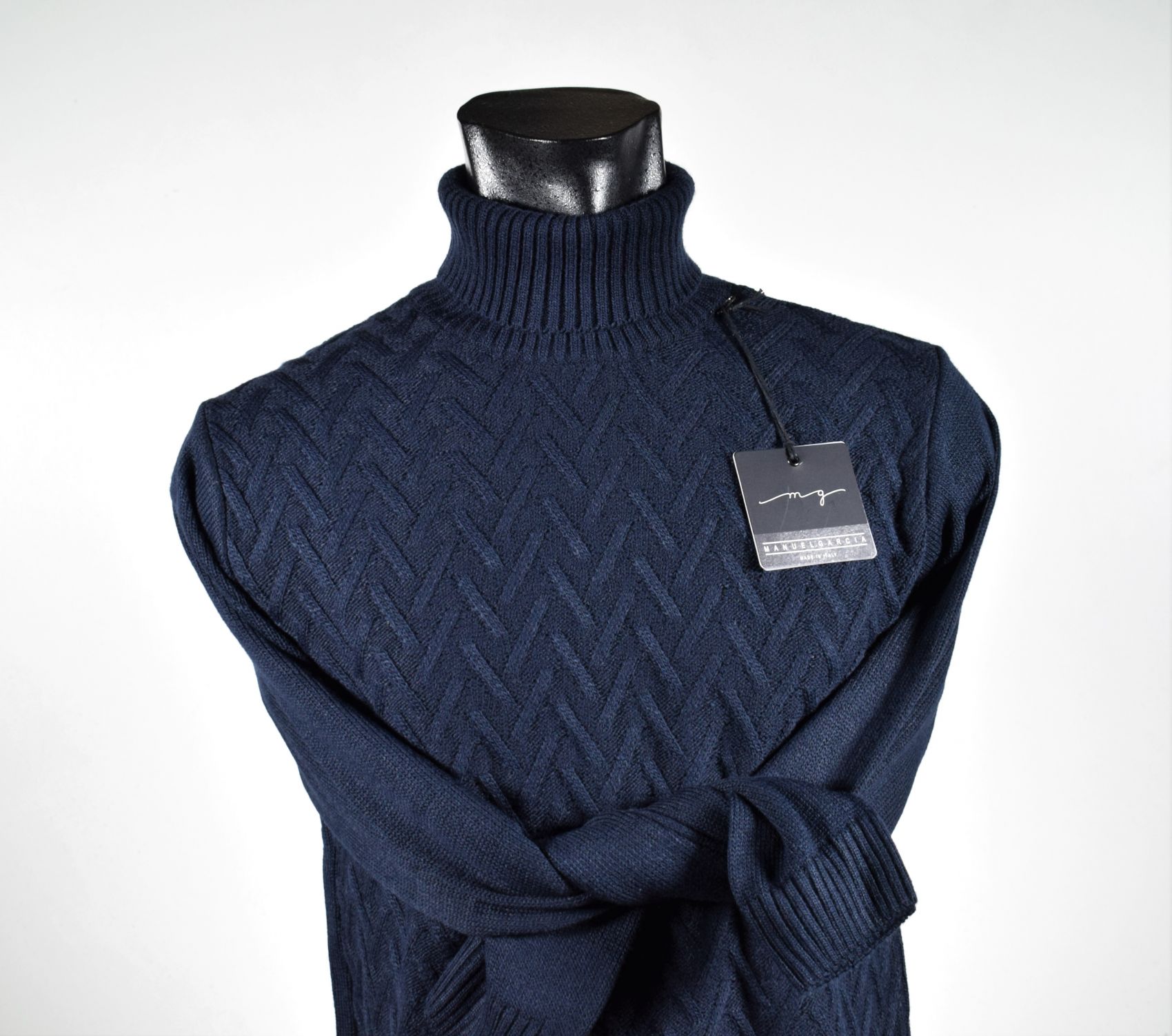 Dolcevita manuel garcia blu in misto lana