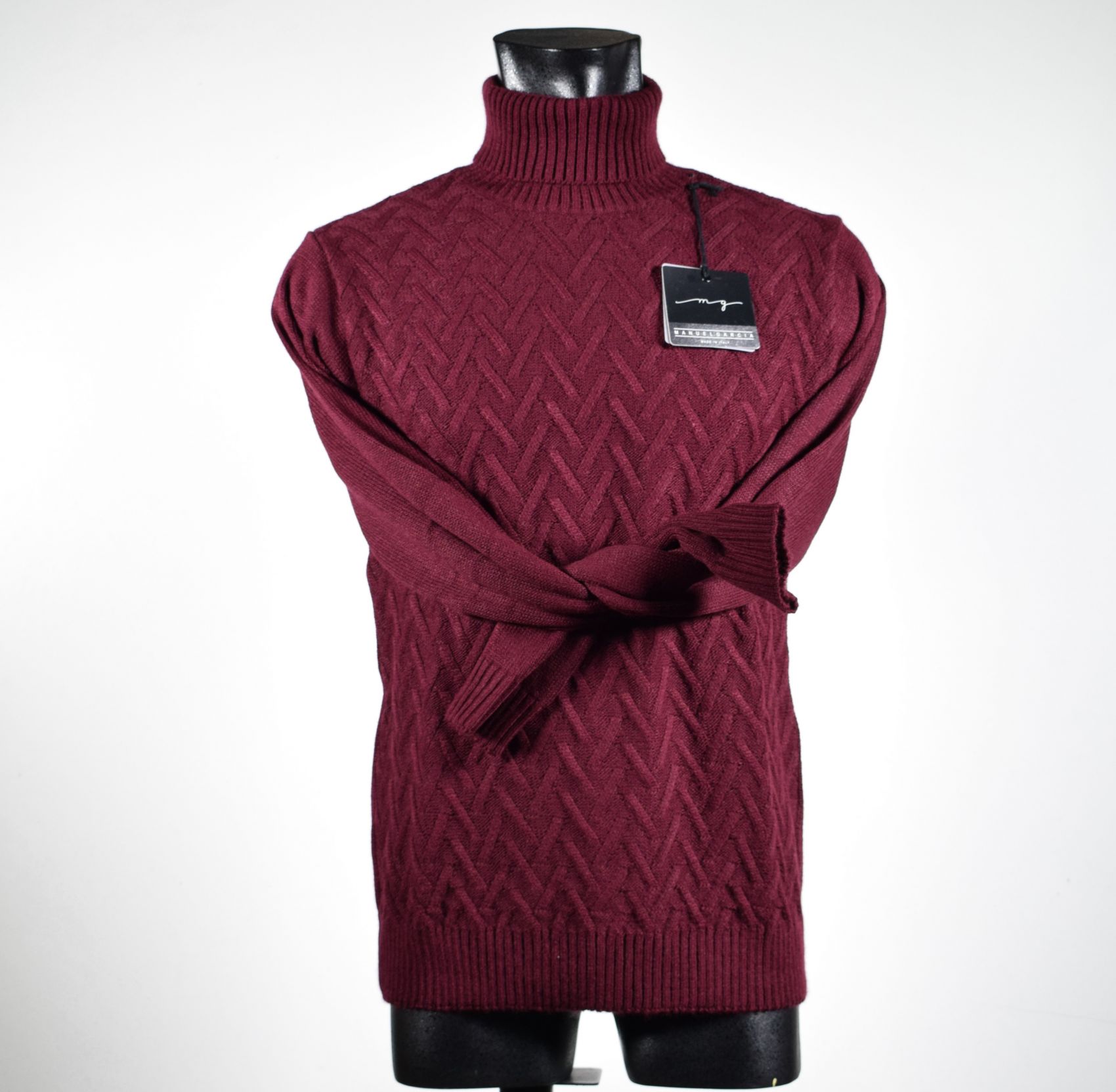 Turtleneck manuel garcia bordeaux in wool blend