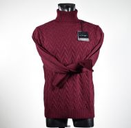 Turtleneck manuel garcia bordeaux in wool blend 