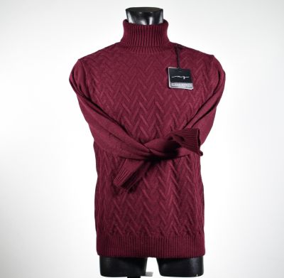 Turtleneck manuel garcia bordeaux in wool blend 