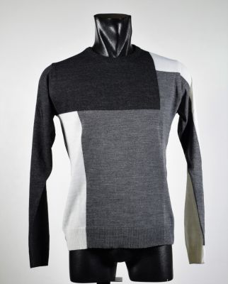 Patterned crew neck manuel garcia wool blend