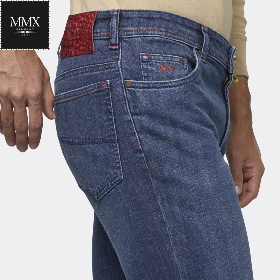 Fantasy Jeans Lungo Gamba Dritta No Slim Taglie Grandi Elasticizzato Cotone Uomo (56 IT Uomo, Denim Jeans