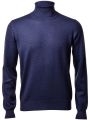 Dolcevita ciclista gran sasso blu denim slim fit lana merinos