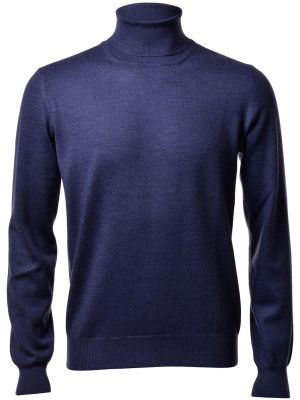 Dolcevita ciclista gran sasso blu denim slim fit lana merinos