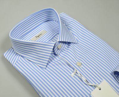 Striped ingram shirt light blue slim fit pure cotton