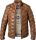 Milestone quilted cognac jacket in lamb nappa leather