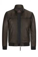 Brown milestone bomber jacket with elastic 