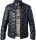 Milestone quilted blue jacket in lamb nappa leather