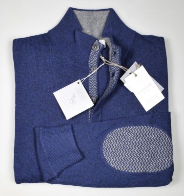 Blue jacket cardigan cavalieri with cashmere wool buttons