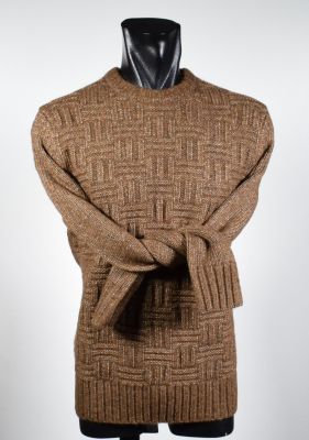 Knights alpaca wool crewneck sweater with transverse ribs