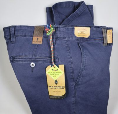 Sea barrier trousers stretch cotton blue