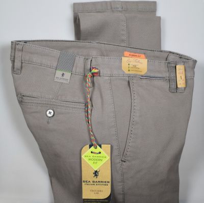 Sea barrier trousers light grey stretch cotton