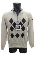 Zegna baruffa merino wool diamond zip-up sweater