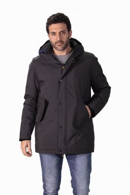 Adimari blue eco feather parka with hood