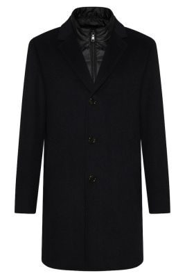 Dark blue digel coat with detachable windproof harness