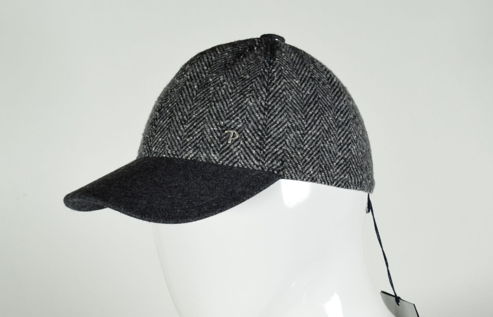 Panizza grey herringbone baseball cap Online Shop Italian men s clothing