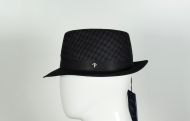 Grey panizza plaid trilby hat 