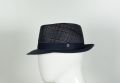 Cappello trilby panizza blu a quadri 