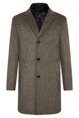Brown digel coat with detachable windproof harness